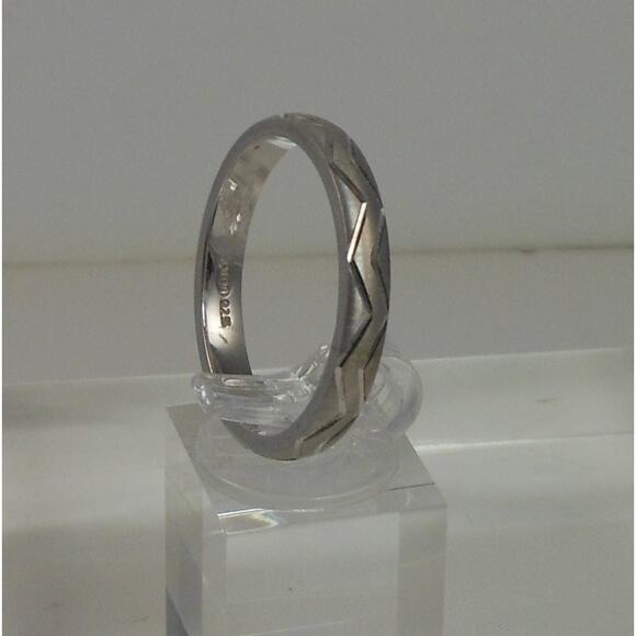 Vintage 925 Sterling Silver Diamond-Cut Ring Thailand Handcrafted Size 12 NOS - Picture 8 of 9